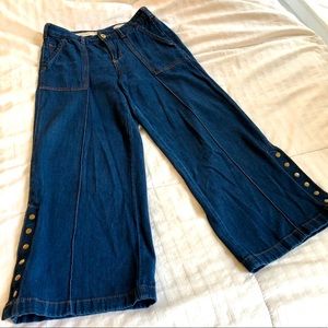 Anthropologie wide leg cropped jeans